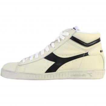 Diadora Game L High Waxed Unisex Sneakers, White/Black