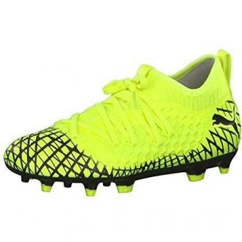 Puma Future 4.3 Netfit FG/AG Niño, Bota de fútbol, Yellow Alert-Puma Black, Talla 1 UK