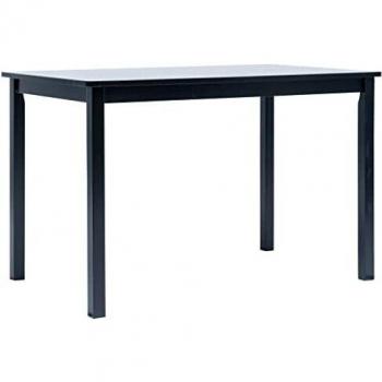 Mesa de comedor de madera maciza de caucho negra 114x71x75 cm