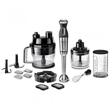 Bosch MSM881X2 - Licuadora manual, 800 W, 12 velodidades, 220-240 V, acero inoxidable, color negro y gris
