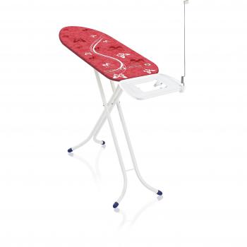 Leifheit AirSteam Compact M - Tabla de planchar de plástico, color rojo/blanco, 120 x 38 cm