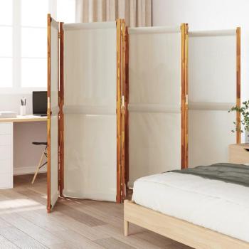 Biombo divisor de 6 paneles gris claro 420x180 cm