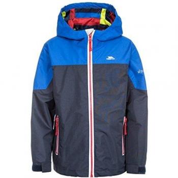 Trespass tiebreaker de los niños Impermeable Lluvia Chaqueta con Capucha Desmontable, Infantil, Color Azul Marino, tamaño Talla 3/4