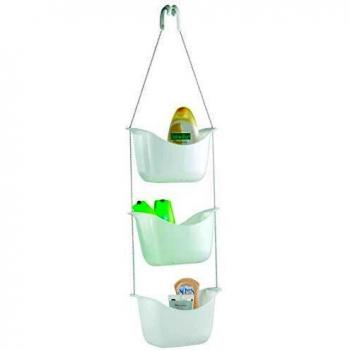 Umbra Bask Organizador para ducha, Blanco/Níquel