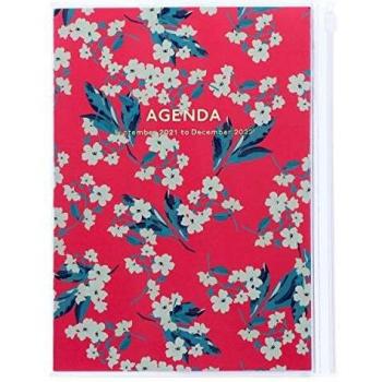 MARK'S 2021/2022 Taschenkalender A5 vertikal, Flower Pattern // Pink