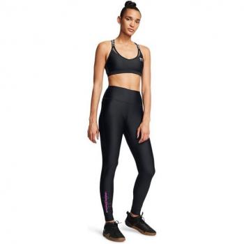 Mallas Ceñidas Under Armour Tech Branded para Mujer, Negro/Magenta Vivo/Castlerock, Talla M