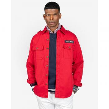 Camisa de hombre slim liso color rojo Harper & Neyer