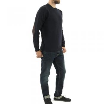 Barbour Essential Patch Men's Crew-Neck Jumper - Navy - Size Medium