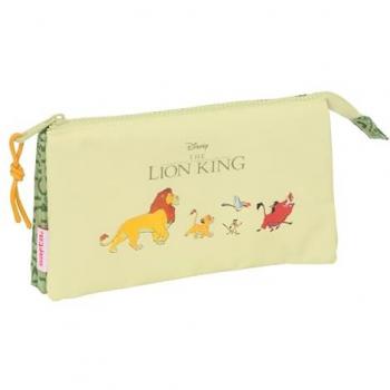 Portatodo Triple Mufasa Infantil Verde Beige 22 x 12 x 3 cm, Cómodo y Resistente