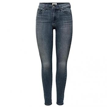 Only Wauw Life Mid Waist Skinny Jeans - Blue Black Denim, Size XS/32