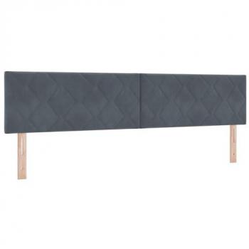 Cabecera LED con luz de tira, diseño geométrico, 200 cm, terciopelo gris oscuro