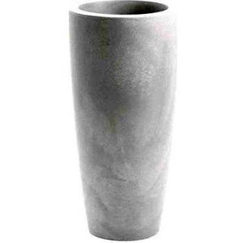 Vaso alto de resina Talos blanco 70 cm diámetro 33 cm