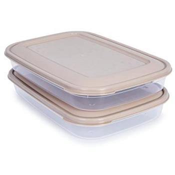 Juego de 2 Recipientes Porta Embutidos y Alimentos Vision 1.75L Marrón - Conservación Óptima en Nevera