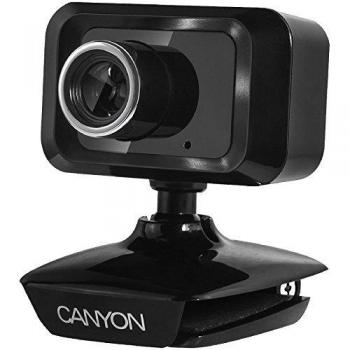 Canyon CNE-CWC1 Webcam 1.3MP Color USB 2.0 con Foco Fijo y Micrófono Incorporado, Resolución de Video de 1600 x 1200 a 30 fps, Compatible