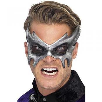 Smiffy's-26800 Antifaz de baile de máscaras fantasmal, color gris, Tamaño único