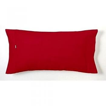 ES-TELA - Funda de almohada COMBI LISO CALA color Burdeos - 1 pieza de 45x125 cm - 100% Algodón - 144 Hilos