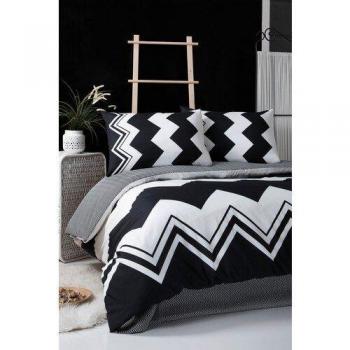 Juego de funda nórdica doble Zorluteks con patrón Zigzag y diseño reversible