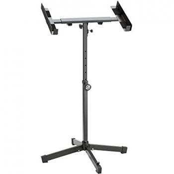 K&M 28075 Heavy-Duty Adjustable Amplifier & Mixer Stand, Black (Width 455-665 mm)