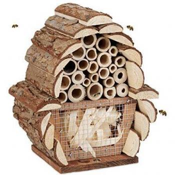 Hotel de Insectos Natural para Abejorros y Crisopas, Decoración de Jardín y Balcón, 20.5 x 17.5 x 11 cm