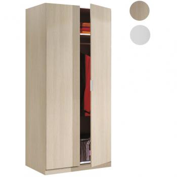 Armario Ropero 2 Puertas, Armario Habitación, Dormitorio, Modelo Low Cost, Acabado en Color Roble, Medidas: 81 cm