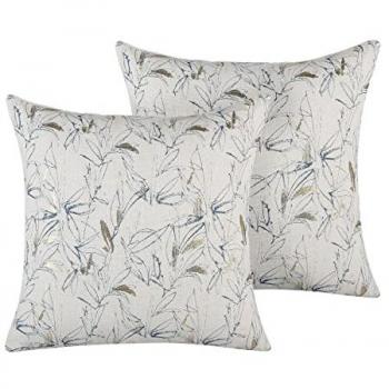 Conjunto de 2 Cojines Decorativos Beige con Motivo Floral 45 x 45 cm