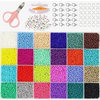 Cuentas de Colores, KEEHOM Set Mini Cuentas 2mm Abalorios Cristal para DIY Pulseras Collares Bisutería