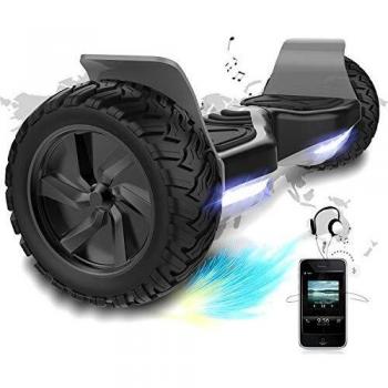 Hover Scooter Board SUV de 8,5 Pulgadas, Hoverboards Todo Terreno 700 W, Bluetooth y LED, Equilibrio Automático de Patinete Eléctrico para Niños y Adultos
