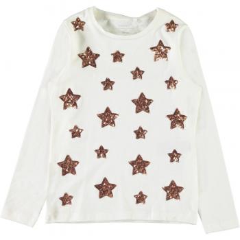 NAME IT - Camiseta de Manga Larga - para niña Wollweiß 11/12 años