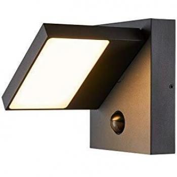 Aplique de Pared LED Abridor con Sensor, Antracita, 14 cm, IP55, 12W 980lm 3000K-4000K