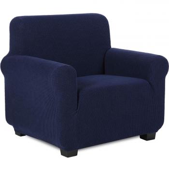 TIANSHU Funda de sillón,Material Jacquard poliéster y Elastano Fundas de sofá Suaves Resistentes（Funda de sillón，Azul Oscuro）