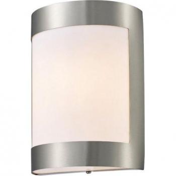 Aplique Clayton Acero Inox 1 bombilla 22cm E27 IP44 Exterior Diseño liso Ópalo