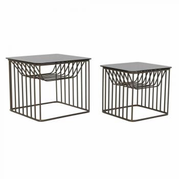 Juego de 2 Mesitas DKD Home Decor Negro Cobre 52 x 52 x 44 cm