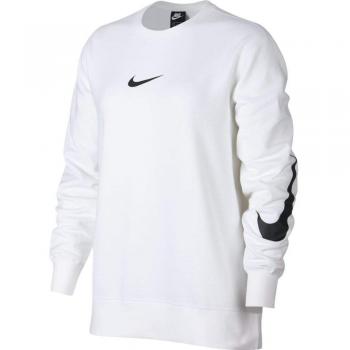 Nike Swoosh Crew Longsleeve Ft Sudadera, Mujer, Negro/Blanco, Extra-Large