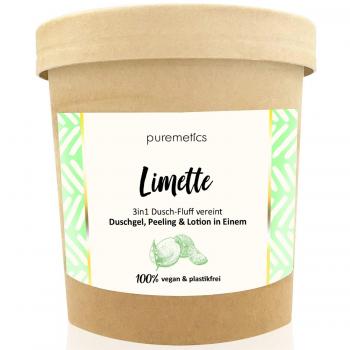 Puremetics 3-in-1 Soft Shower Fluff with Salt Peeling, Lime (250 g)
