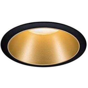 Luminaria Empotrada LED Cole 6.5W Ø88mm, Dimmable en 3 Niveles, IP44, Negro y Oro Mate