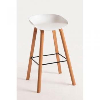 Taburete Tolbi de Madera Elegante y Color Blanco