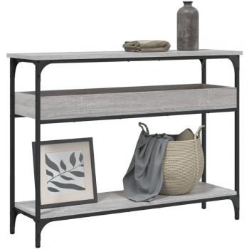Mesa consola estante madera ingeniería Sonoma gris 100x29x75 cm