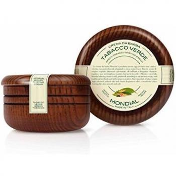 Crema de Afeitar Tabaco Verde con Bol de Madera 140 ml Mondial 1908
