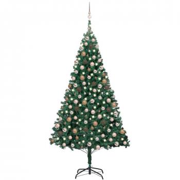 vidaXL Artificial Pre-lit Christmas Tree with Ball Set Green 240 cm