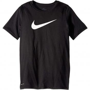 Nike B NK Dry tee Leg Swoosh T-Shirt, Niños, Black/White, S