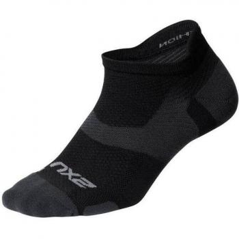 2XU Vectr Light Cushion No Show Compression Socks, XL, Black/Titanium, Unisex
