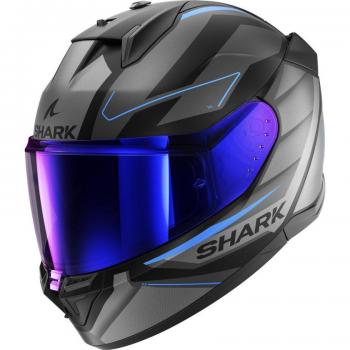 Casco Integral D-Skwal 3 Sizler Shark Mat Negro-Antracita-Azul