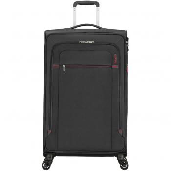 Maleta Mediana American Tourister Crosstrack Spinner Expansible 79cm Gris y Rojo