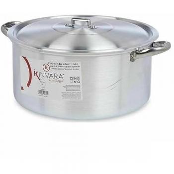 Cacerola Kinvara Con Tapa Plateado Aluminio 10 L (6 Unidades) - Hogar