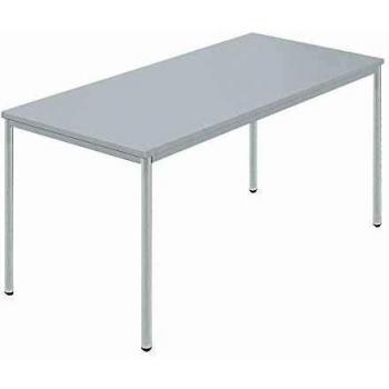 Mesa rectangular de 1500 x 800 mm con tubo redondo revestido en color gris - Kaiserkraft