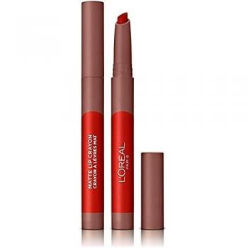 L'Oreal Paris Make-up Designer - Pintalabios Matte Crayón 110 Caramel Rebel permanente, rojo - 22 ml