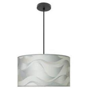 Lámpara Colgante Moderna 2xe27 Negro/Ola Gris 40x40cm con Difusor