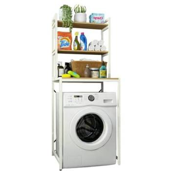 Estantería Superior para Lavadora y Baño - Estante Organizador Ahorra Espacio de 3 Niveles en Madera E1 y Acero