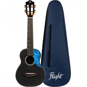 Flight Iris Black Concert Ukulele with Case