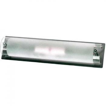 Aplique de baño Modena 38 cm acero y vidrio E14 40W plata